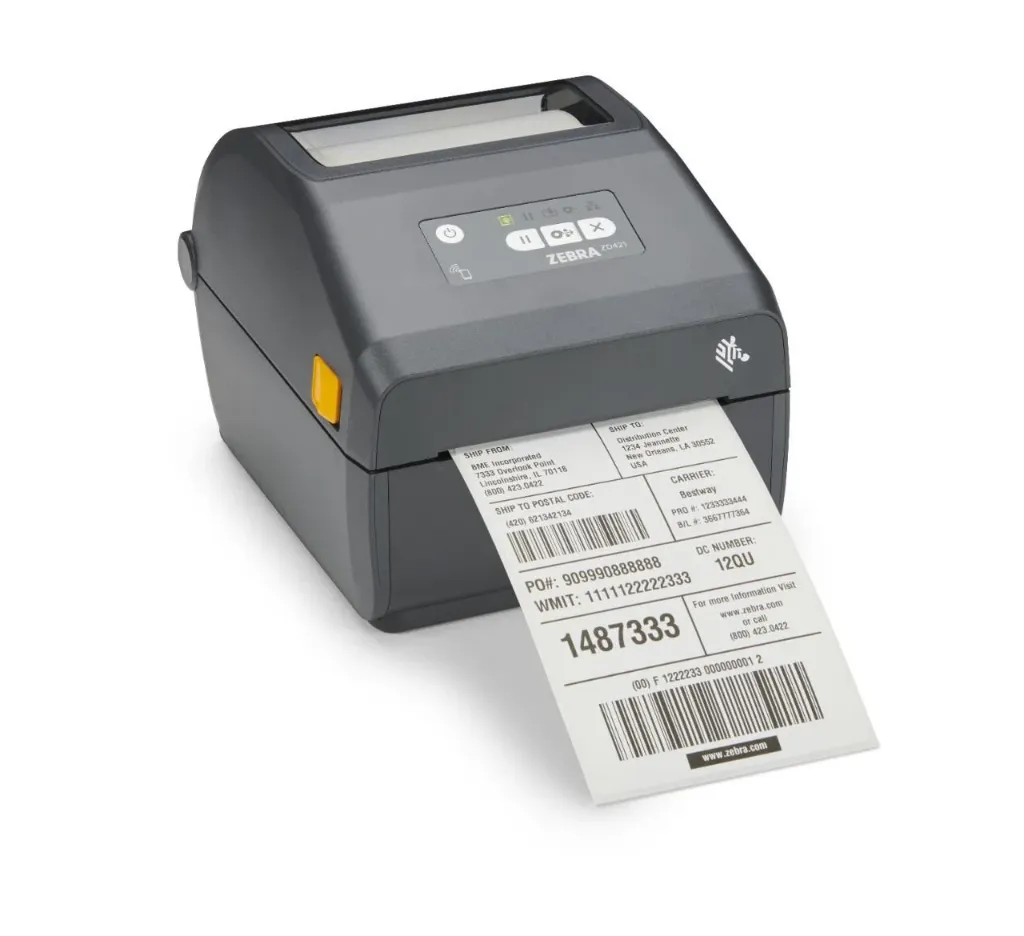 [ZD4A042-D0PE00EZ] Zebra ZD421 4-Inch Desktop Label Printer – 203 DPI, Direct Thermal, Ethernet, USB & Bluetooth 5